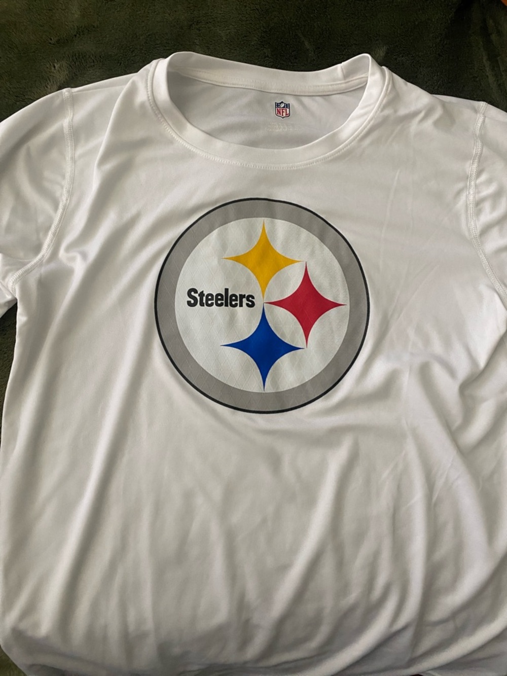 NFL White Steelers Logo Performance Tee